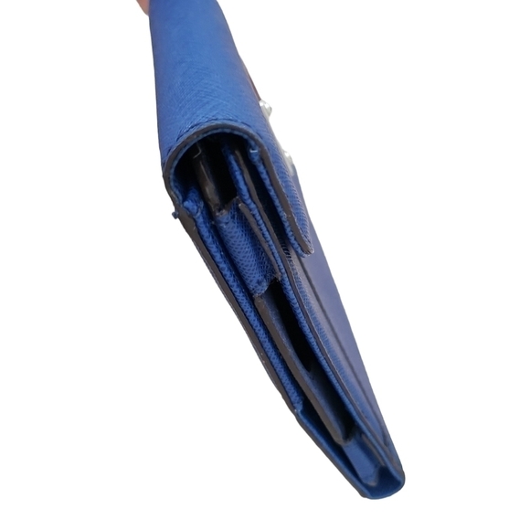 Michael Kors Blue Saffiano Leather Ipad Mini Stand Case Clutch - Picture 7 of 11